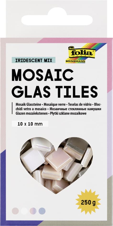 Folia Mosaik-Glassteine Irisierend, 10 X 10 Mm