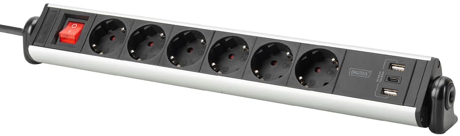 Digitus Office-Steckdosenleiste, 6-Fach, 3x Usb, Schalter