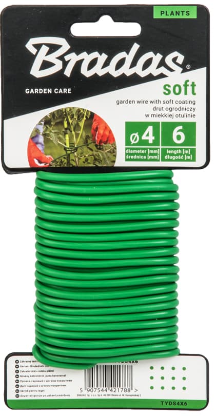 Bradas Bindedraht Soft Mit Pvc-Überzug, 5 Mm X 4 M, Grün