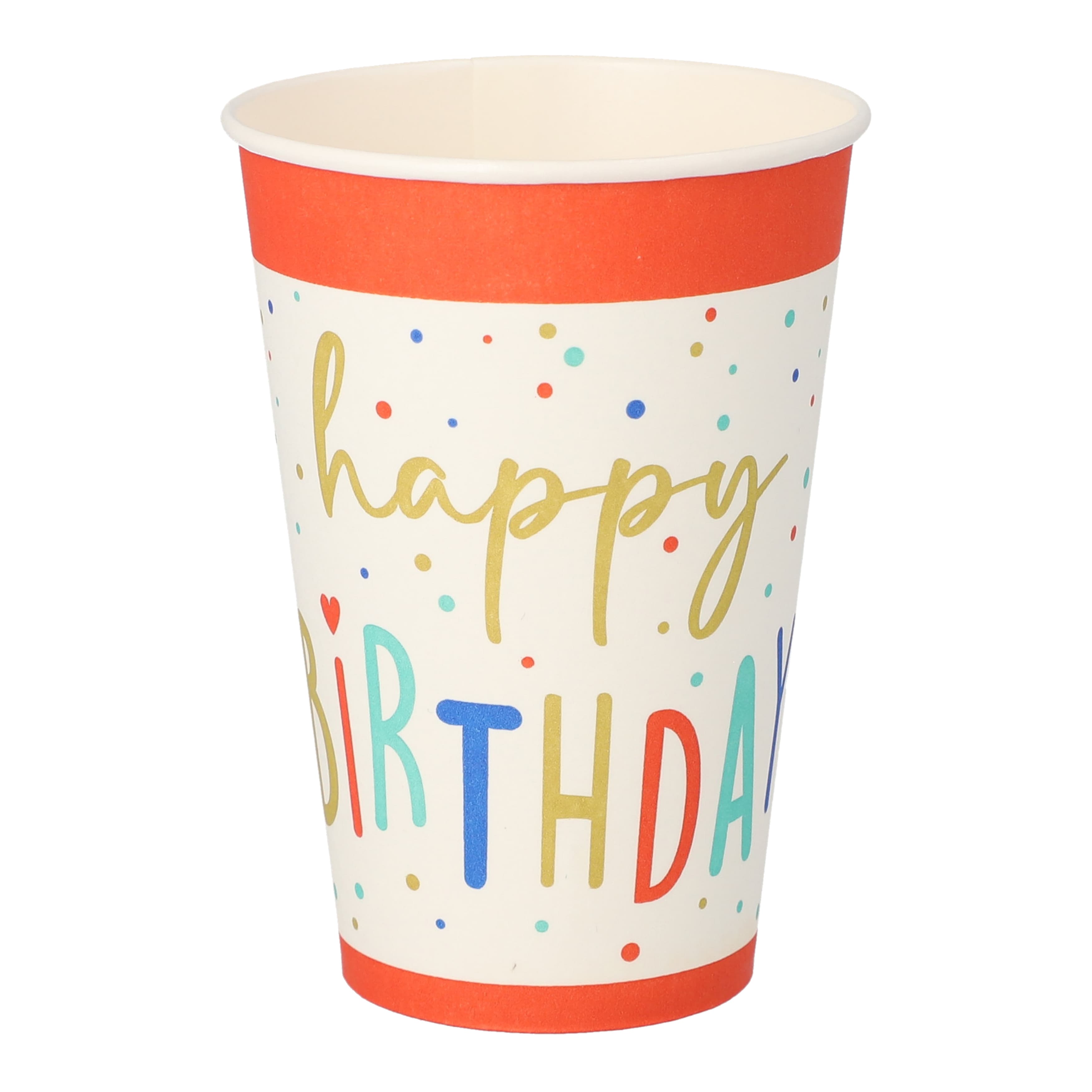 Papstar Papp-Trinkbecher , Happy Birthday, , 0,2 L