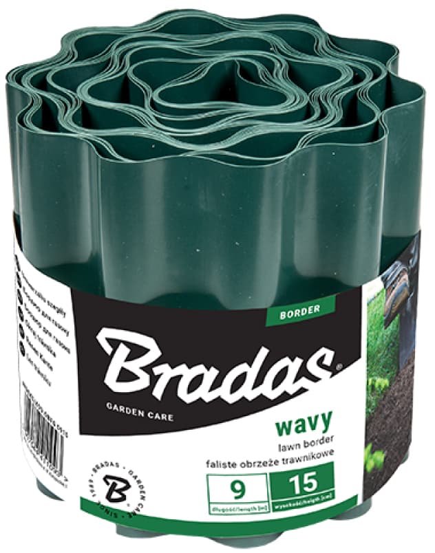 Bradas Rasenkante, Höhe: 250 Mm, Länge: 9 M, Grün