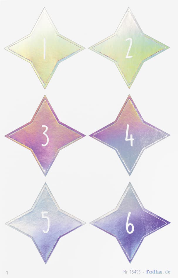 Folia Adventskalender-Sticker , Sparks Iridescent,