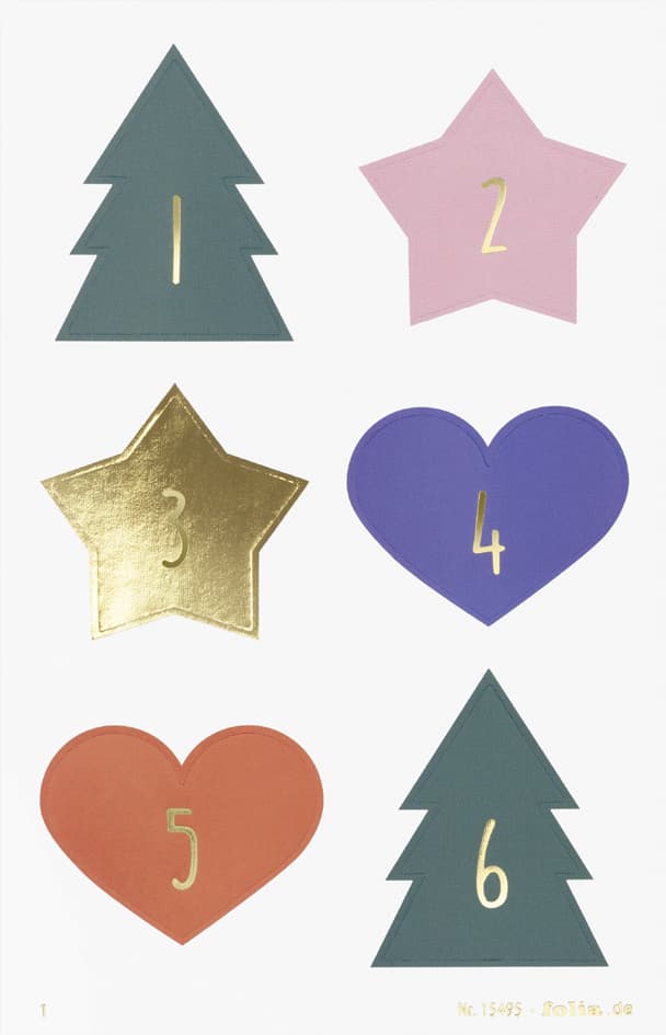 Folia Adventskalender-Sticker , Jolly Mix,
