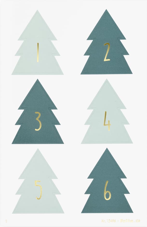 Folia Adventskalender-Sticker , Christmas Tree,