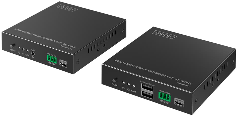 Digitus 4k Hdmi Ip Extender Set, Fiber, 300 M/40 Km