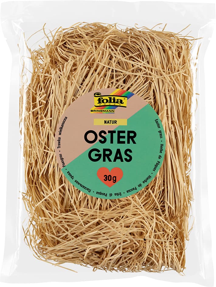 Folia Dekogras/Ostergras, Aus Papier, 30 G, Natur