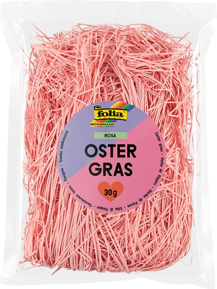 Folia Dekogras/Ostergras, Aus Papier, 30 G, Rosa