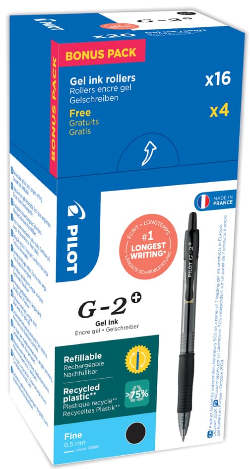 Pilot Gelschreiber G-2 Plus 05, Value Pack, Blau
