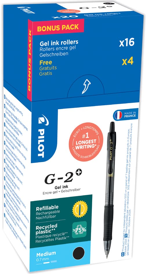 Pilot Gelschreiber G-2 Plus 07, Value Pack, Blau