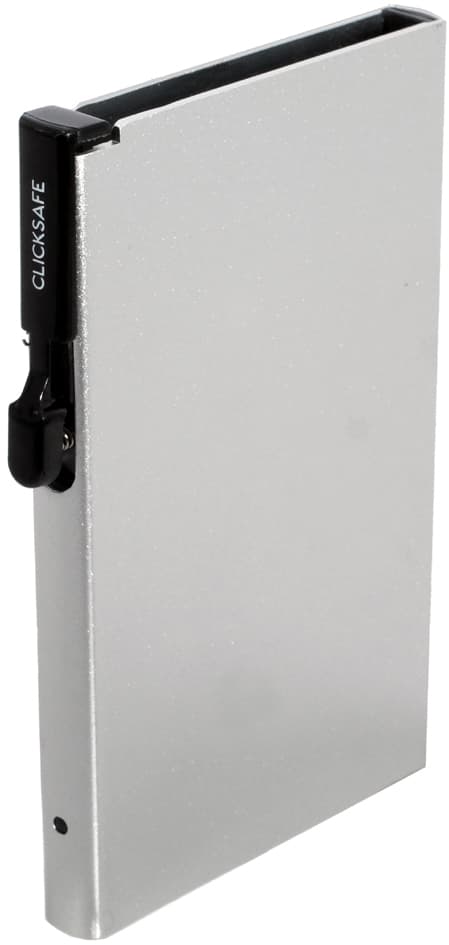 Clicksafe Kartenetui Slim Mit Clickbutton, Silber