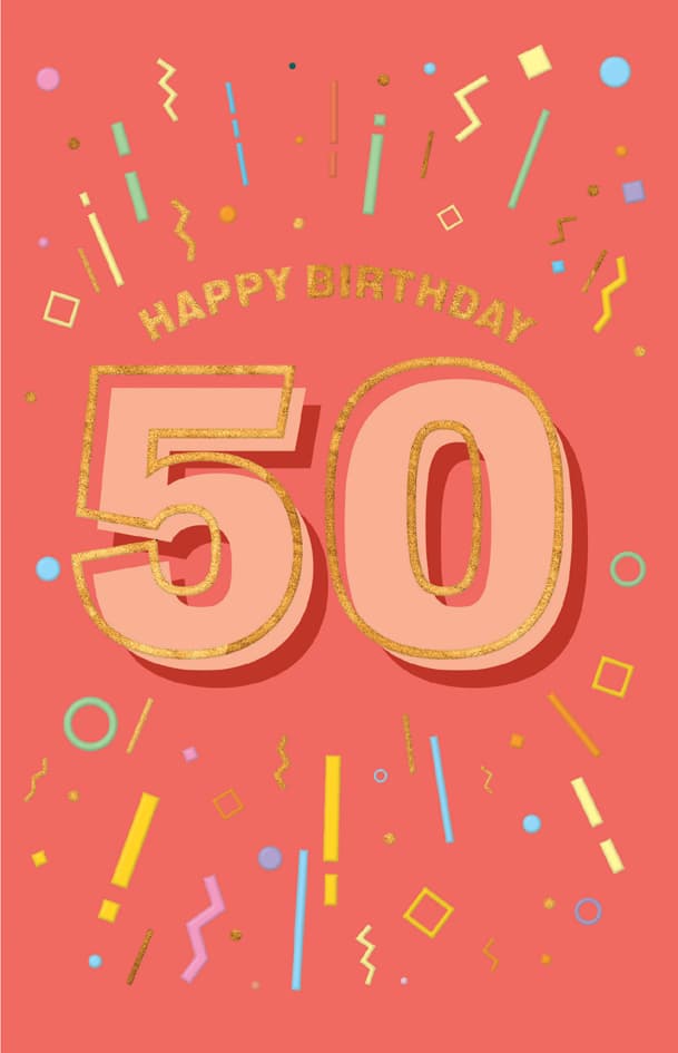 Susy Card Geburtstagskarte , Zahlen, - 50. Geburtstag