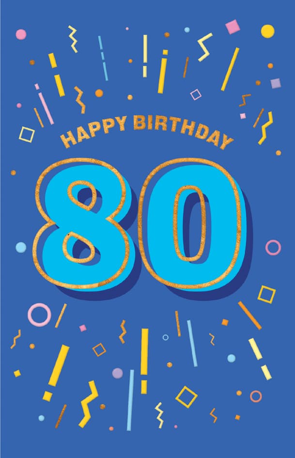 Susy Card Geburtstagskarte , Zahlen,  - 80. Geburtstag