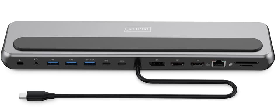 Digitus Docking Station, Usb-C, 12-Port, Grau / Schwarz