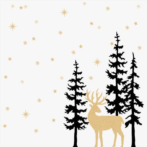 Papstar Weihnachts-Motivservietten , Golden Deer,