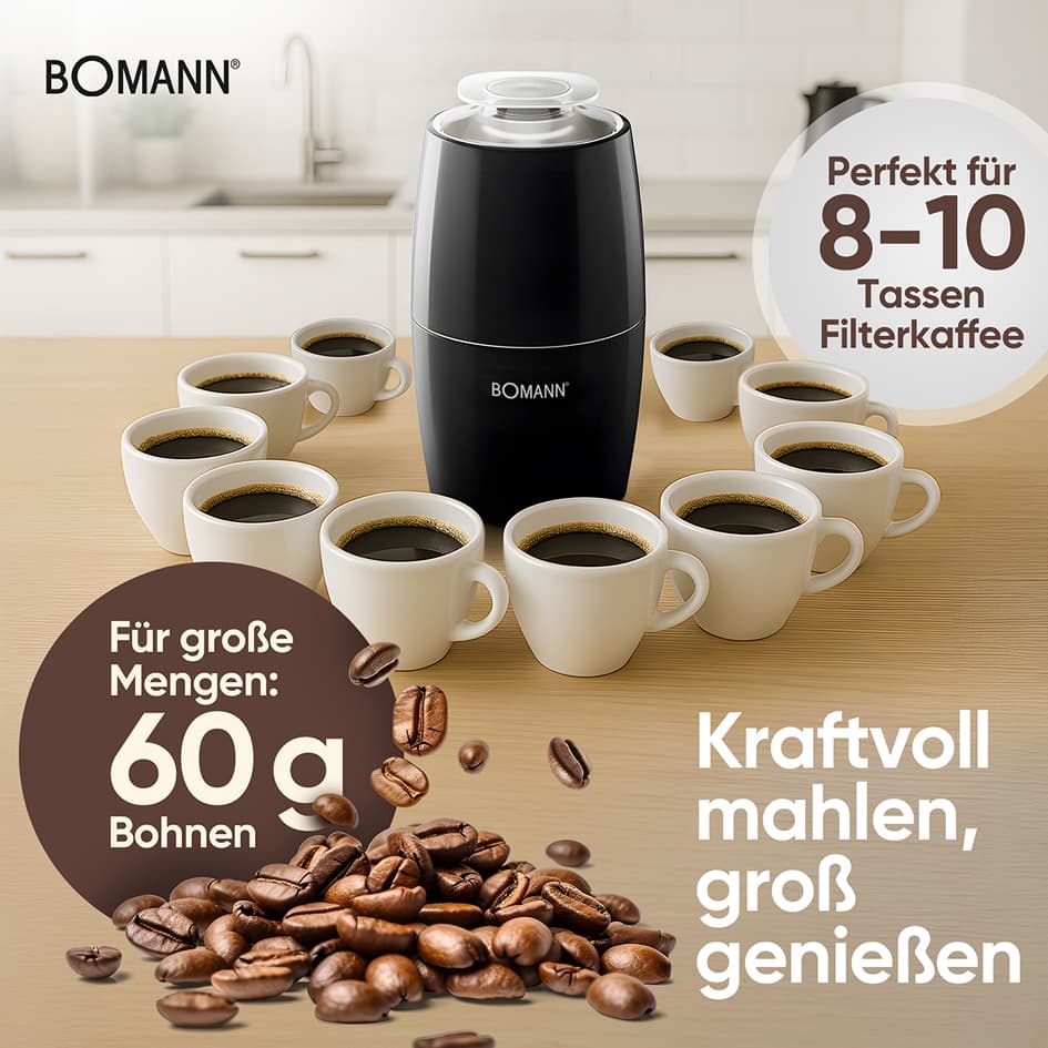 Bomann Kaffeemühle Ksw 6088 Cb, 150 W, Schwarz