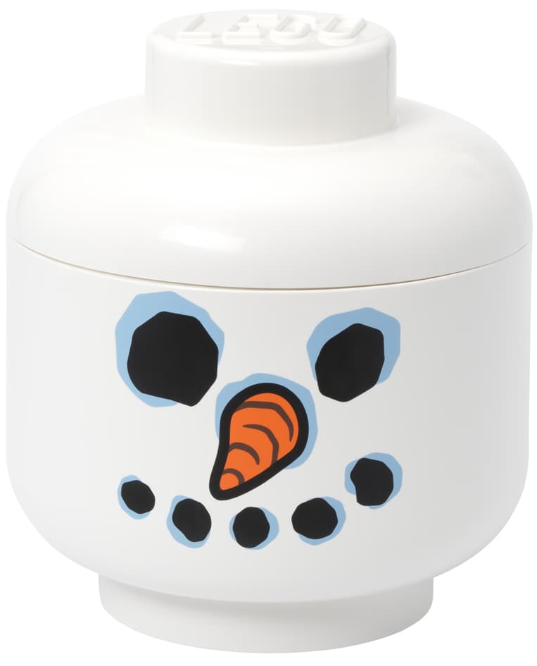 Lego Aufbewahrungskopf Storage Head Snowman, L, Weiß