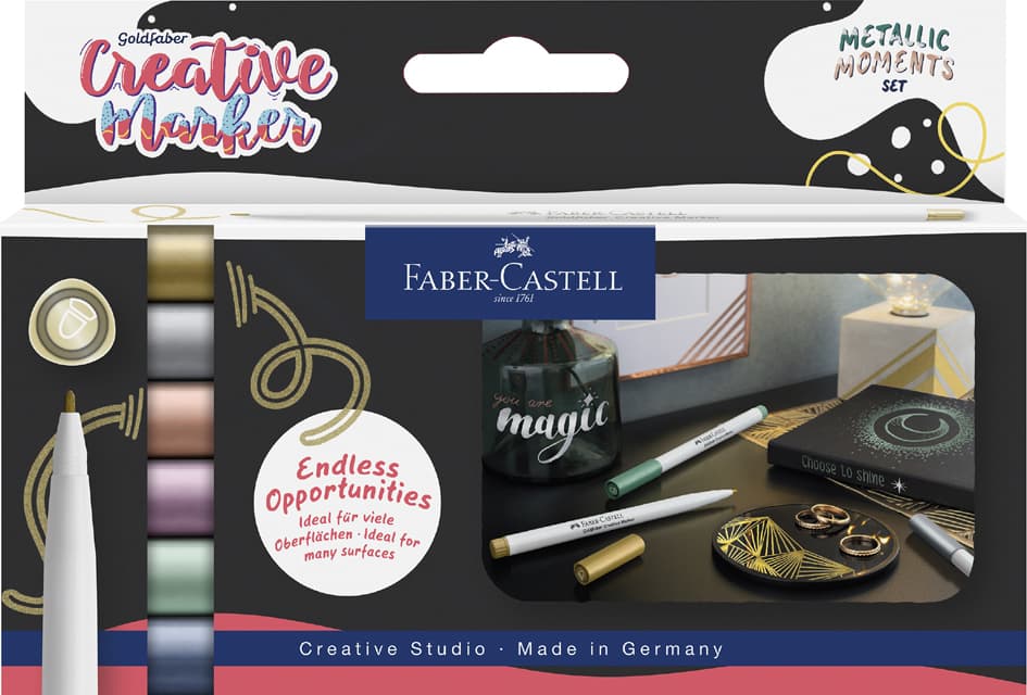 Faber-Castell Creative Marker Goldfaber, 6er Etui Metallic