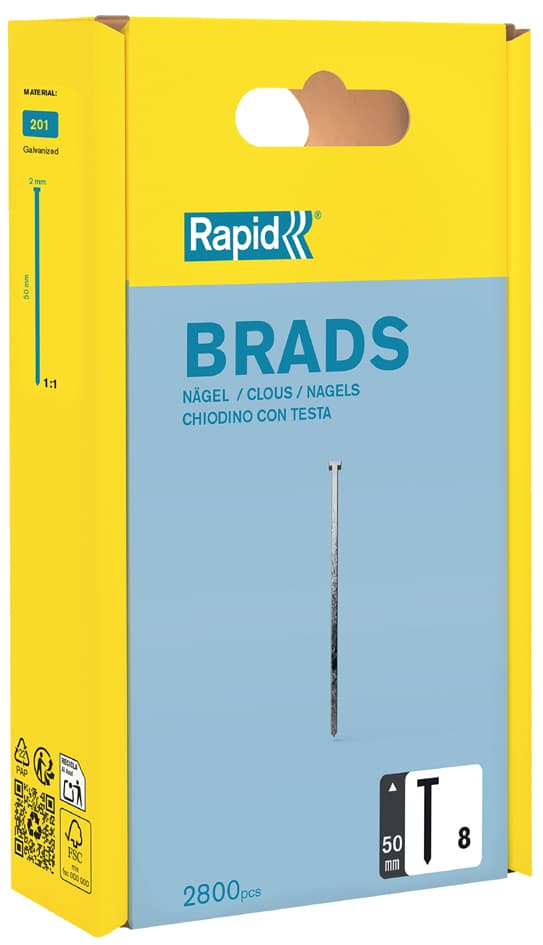 Rapid Nägel Typ 8, 50 Mm, Galvanisiert, Großpackung