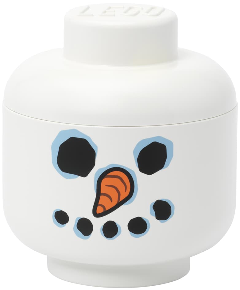 Lego Aufbewahrungskopf Storage Head Snowman, S, Weiß