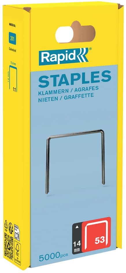 Rapid Feindrahtklammern Typ 53, 14 Mm, Großpackung