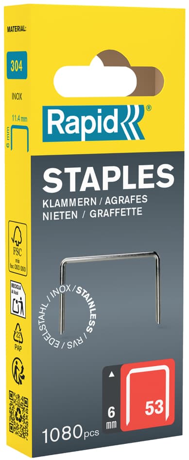 Rapid Feindrahtklammern Typ 53, 6 Mm, Kleinpackung