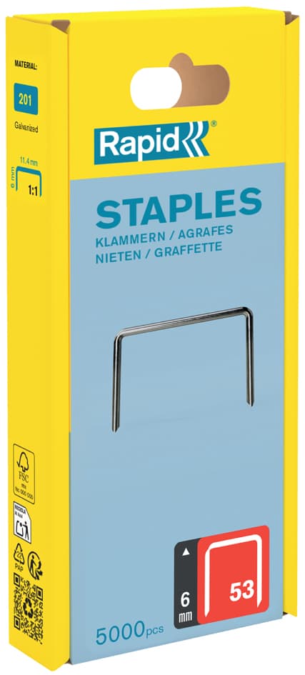 Rapid Feindrahtklammern Typ 53, 6 Mm, Großpackung