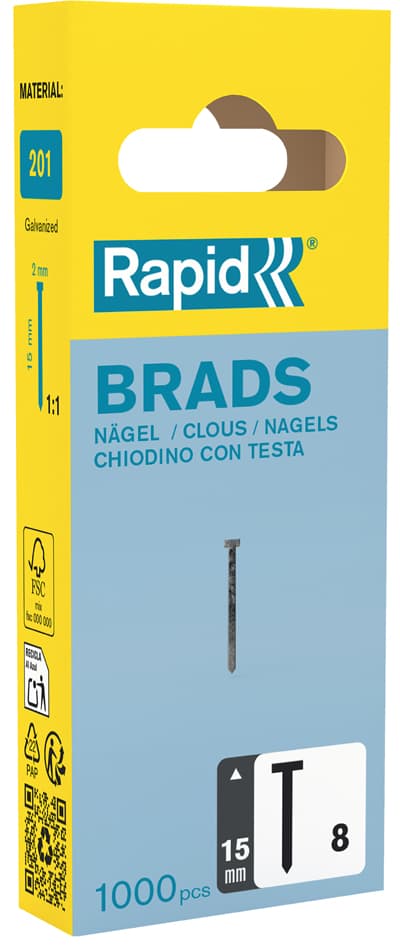 Rapid Nägel Typ 8, 15 Mm, Galvanisiert, Kleinpackung