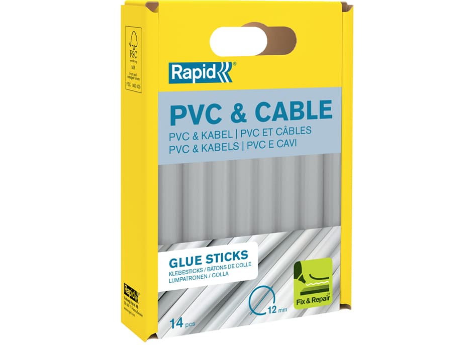 Rapid Klebepatrone Pvc & Kabel, 12 Mm Durchmesser, Kurz