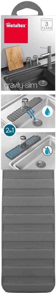 Metaltex Abtropfmatte Gravity-Slim, Grau