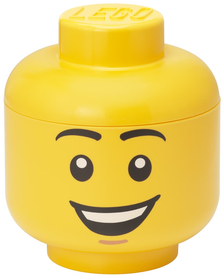 Lego Aufbewahrungskopf Storage Head Happy Boy, L, 8,5 Liter