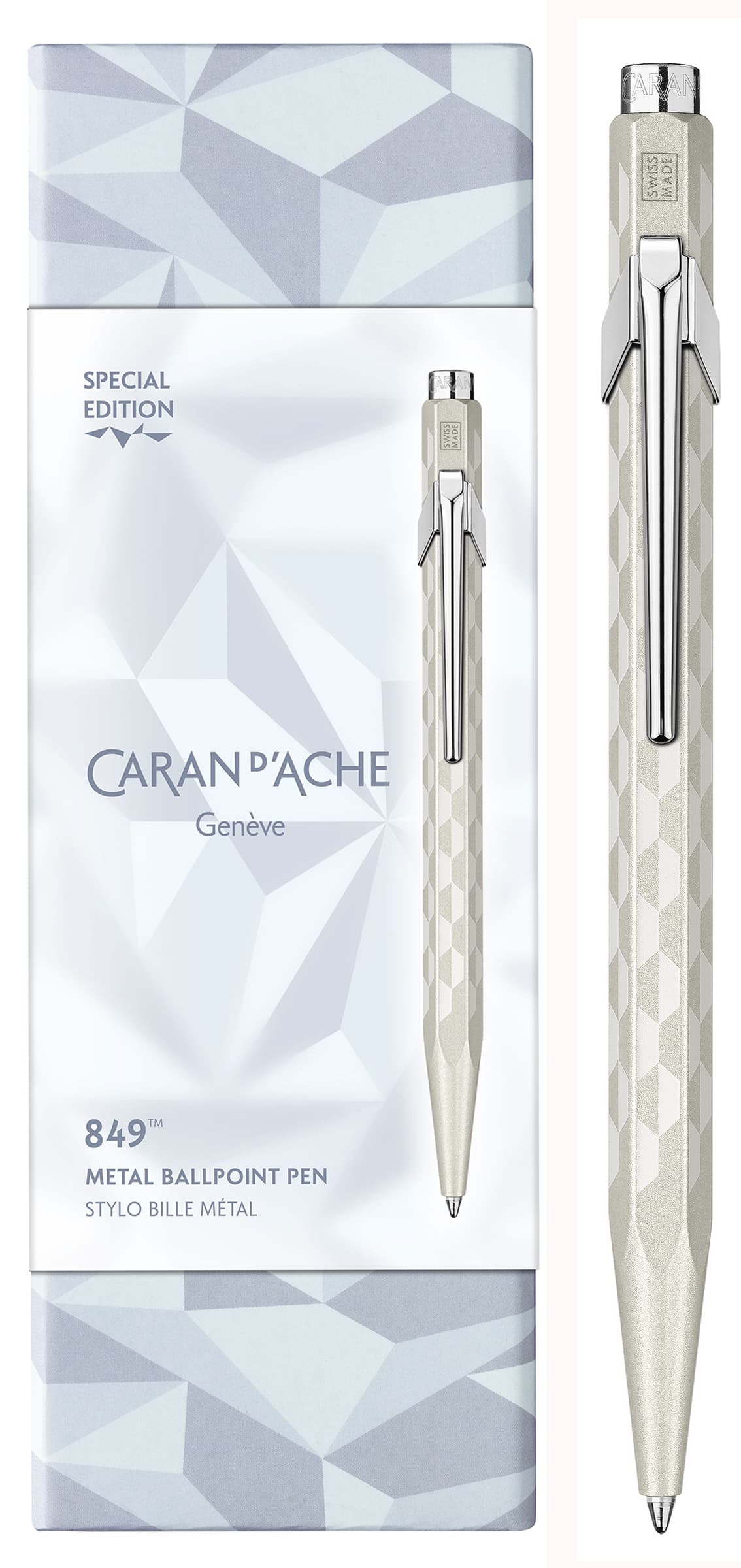 Caran D, Ache Druckkugelschreiber 849 Alpine Frost, Weiß