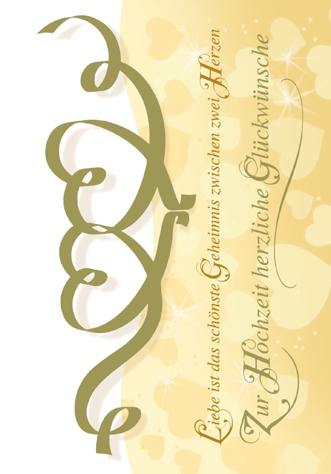 Restposten: Susy Card Hochzeitskarte , Goldene Herzen,