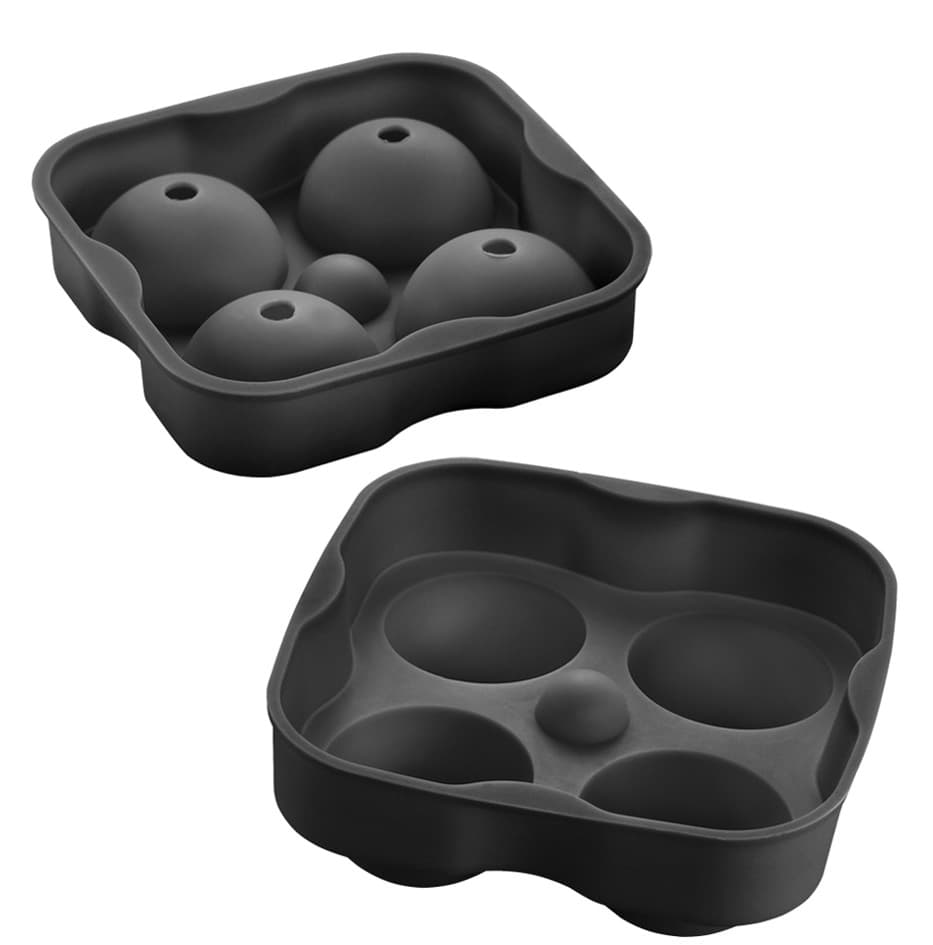 Metaltex Eiswürfelform, Aus Silikon, Für 4 Kugeln, Schwarz