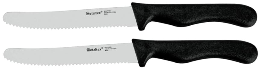 Metaltex Brotzeitmesser Basic, Schwarz, 2er Set