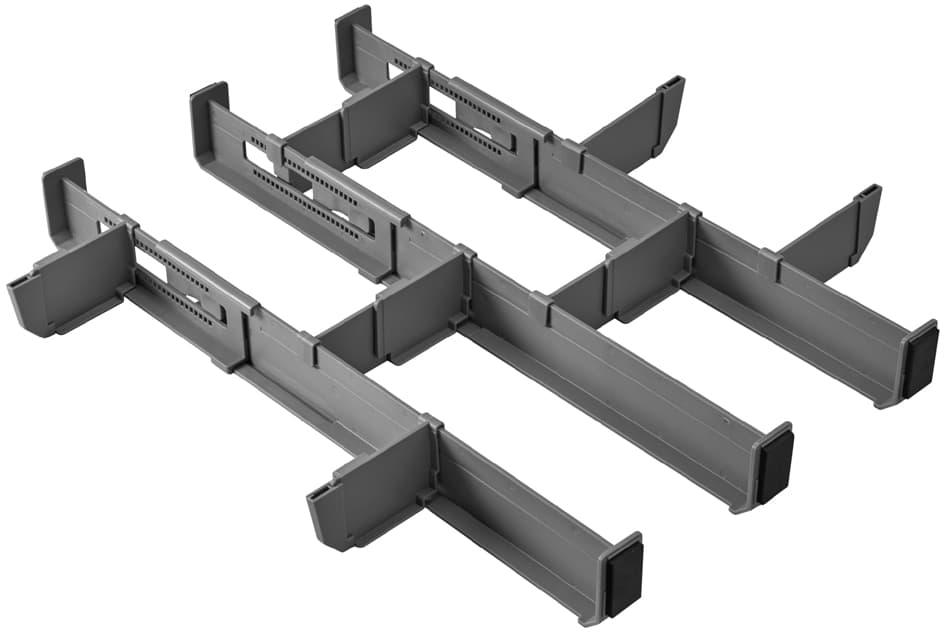 Metaltex Schubladen-Organizer Multi-Fit Plus, Abs, Grau