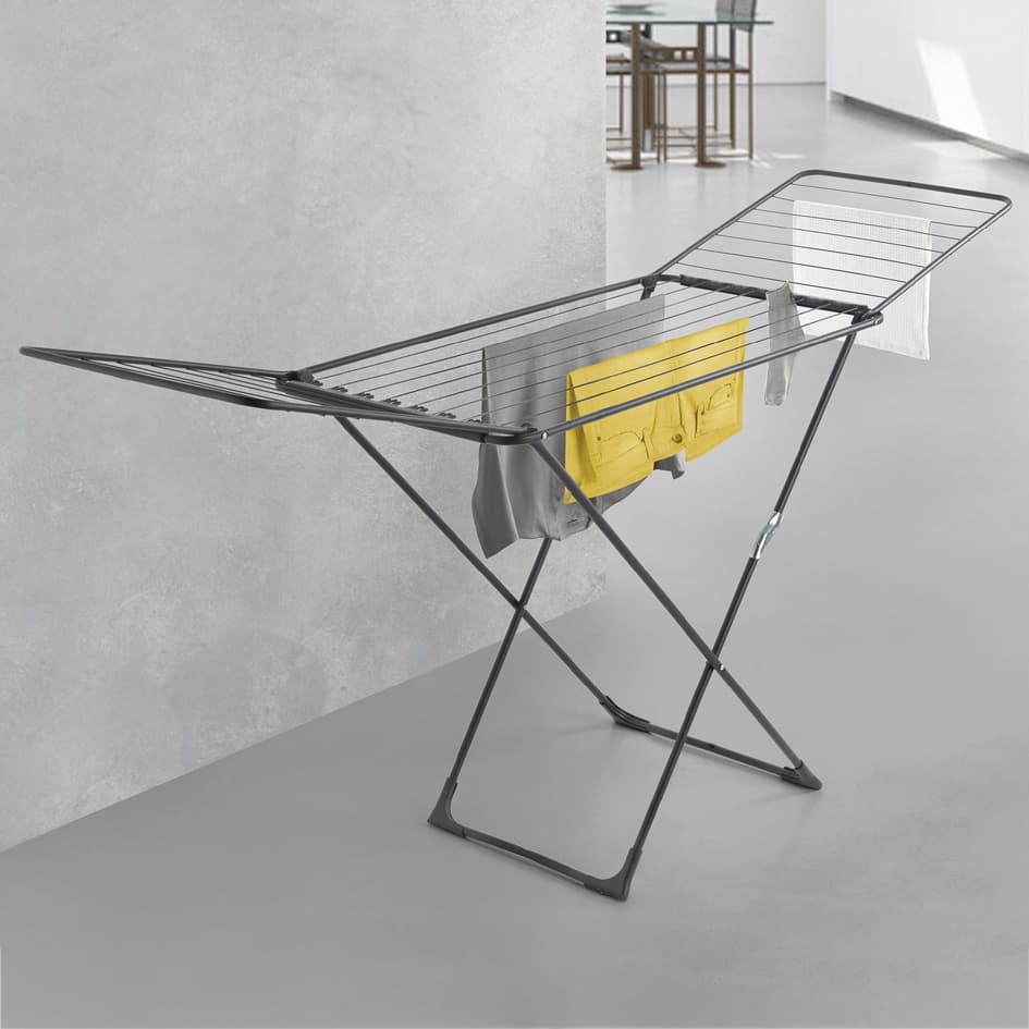 Metaltex Flügel-Wäschetrockner Fuji Onyx, Matt-Schwarz