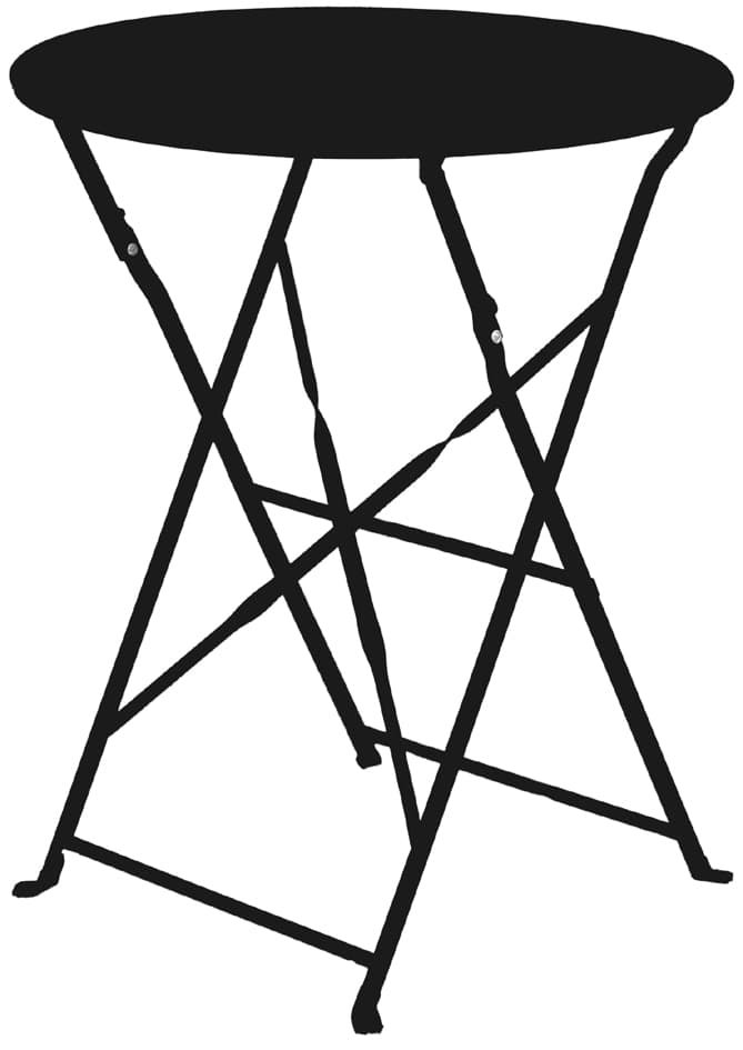 Paperflow Outdoor-Klapptisch Eden, Rund, Schwarz
