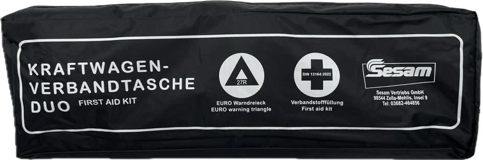 Iwh Kfz-Verbandtasche Duo, Inhalt Din 13164, Schwarz