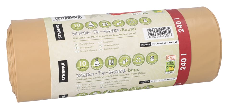Starpak Müllsäcke , Waste-To-Waste, , 240 Liter, Braun