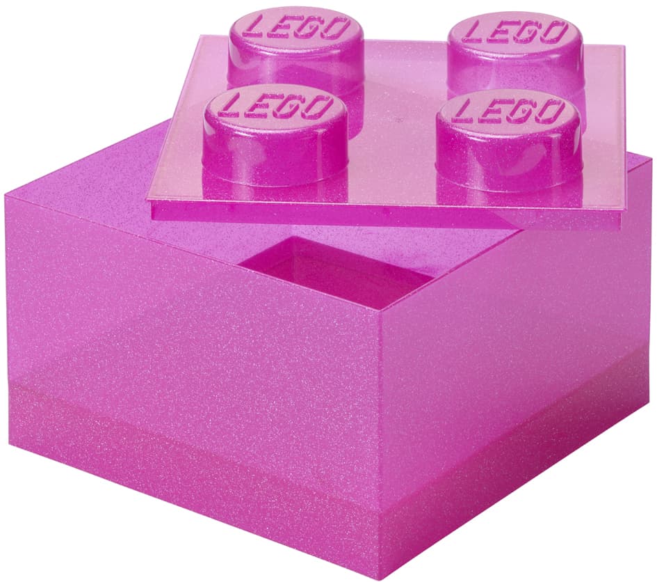 Lego Aufbewahrungsstein Storage Brick 4 Glitter, Hellviolett