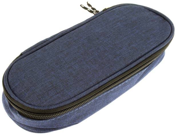 Kangaro Schlamper-Etui, Oval, Aus Polyester, Dunkelblau