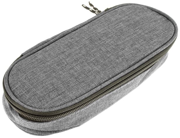 Kangaro Schlamper-Etui, Oval, Aus Polyester, Hellgrau