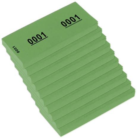 Kangaro Nummernblock 1-1000, 105 X 42 Mm, Grün