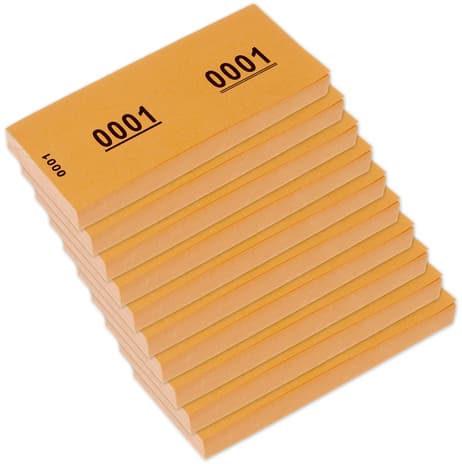Kangaro Nummernblock 1-1000, 105 X 42 Mm, Orange
