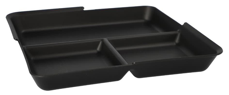 Papstar Circulware Mehrweg-Schale, Eckig, 3-Geteilt, Schwarz
