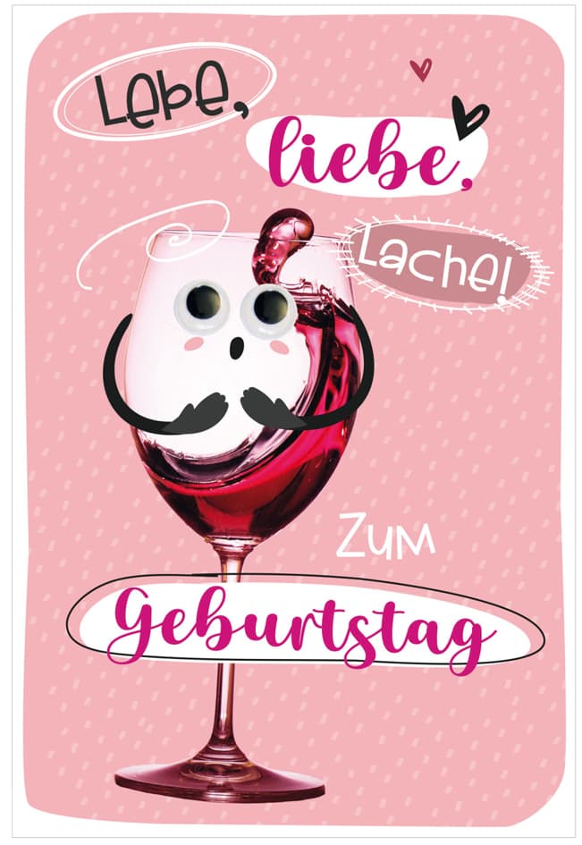 Restposten: Susy Card Geburtstagskarte Wiggle , Wein,