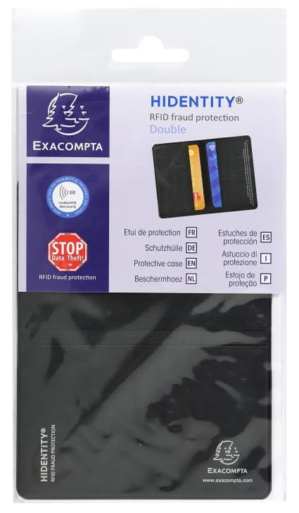 Exacompta Rfid-Schutzhülle Hidentity Duo, Schwarz