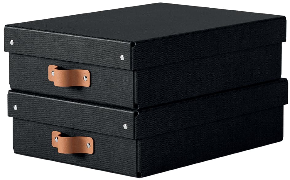 Leitz Aufbewahrungsbox-Set Puro, Karton, 8 Liter, Schwarz