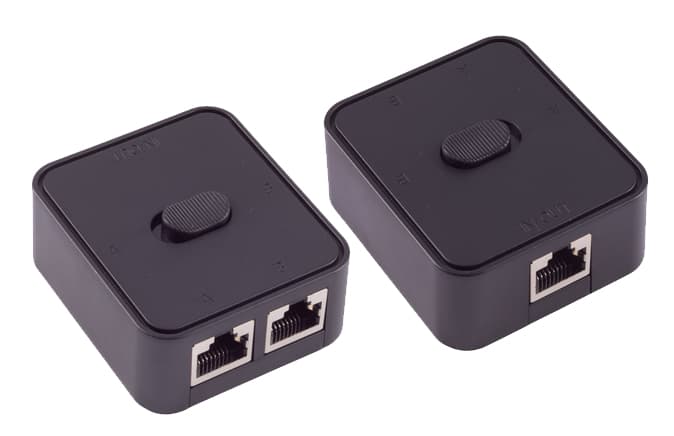Shiverpeaks Manueller Netzwerk-Switch, 3-Fach, Schwarz