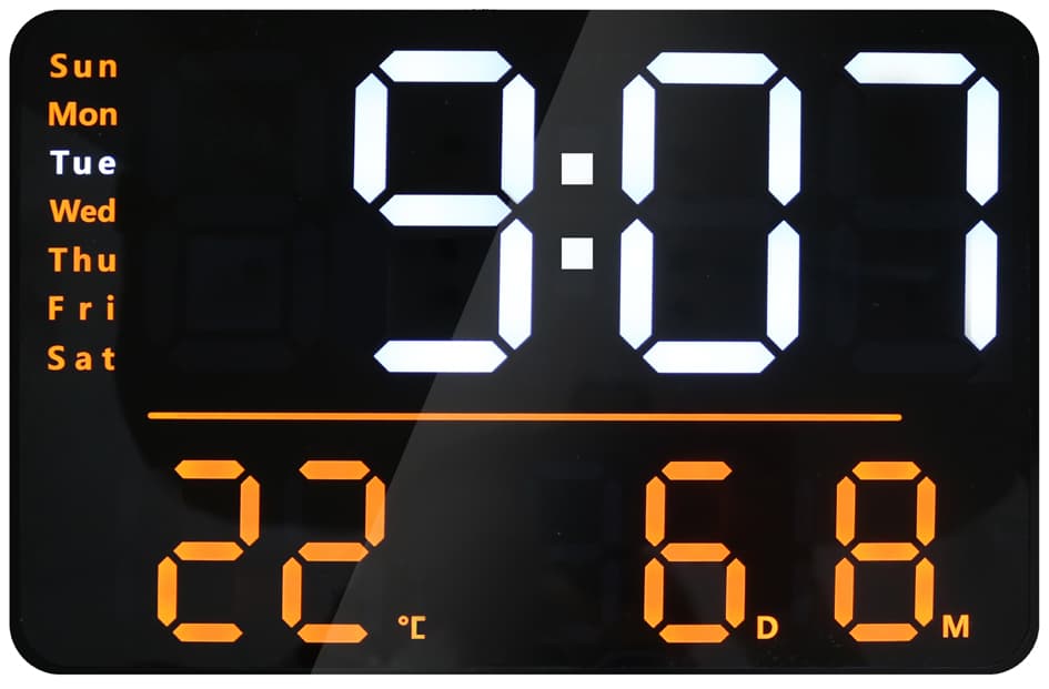 Unilux Multifunktionale Digitale Led-Wanduhr Numi, Schwarz